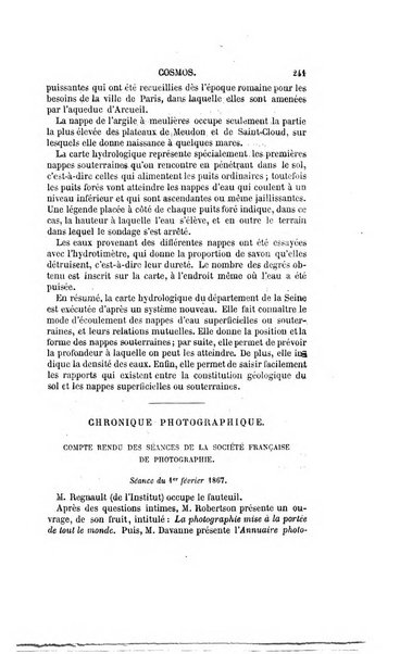 Le cosmos revue encyclopedique hebdomadaire des progres des sciences et de leurs applications aux arts et a l'industrie