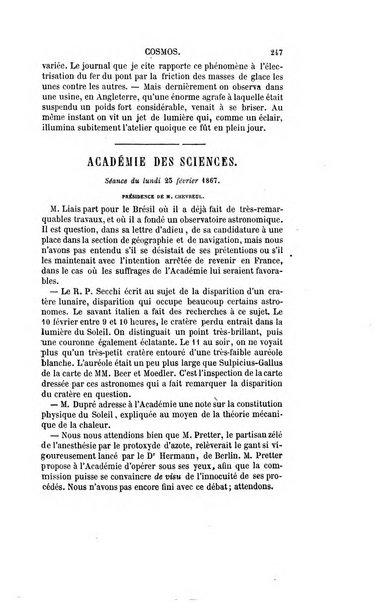 Le cosmos revue encyclopedique hebdomadaire des progres des sciences et de leurs applications aux arts et a l'industrie