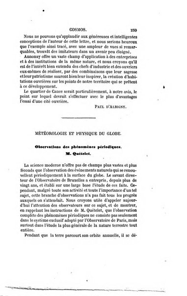 Le cosmos revue encyclopedique hebdomadaire des progres des sciences et de leurs applications aux arts et a l'industrie