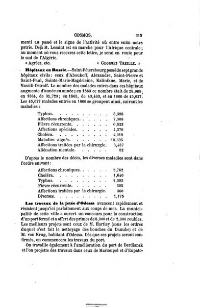 Le cosmos revue encyclopedique hebdomadaire des progres des sciences et de leurs applications aux arts et a l'industrie