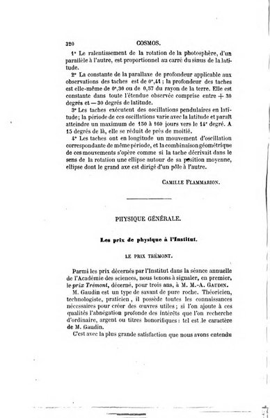 Le cosmos revue encyclopedique hebdomadaire des progres des sciences et de leurs applications aux arts et a l'industrie