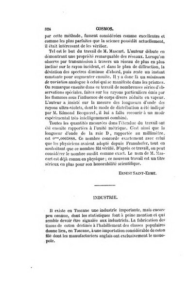 Le cosmos revue encyclopedique hebdomadaire des progres des sciences et de leurs applications aux arts et a l'industrie