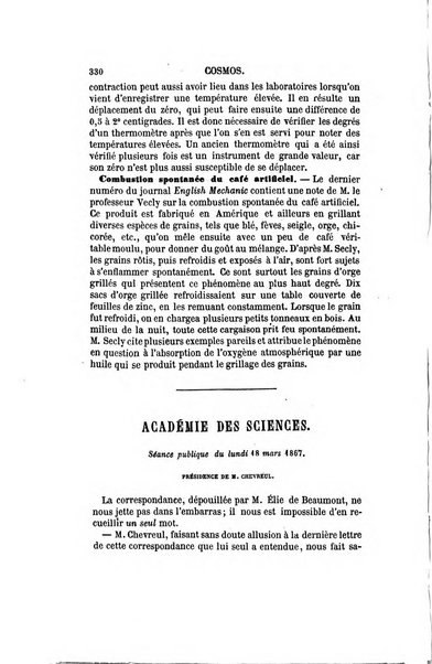 Le cosmos revue encyclopedique hebdomadaire des progres des sciences et de leurs applications aux arts et a l'industrie