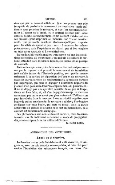 Le cosmos revue encyclopedique hebdomadaire des progres des sciences et de leurs applications aux arts et a l'industrie