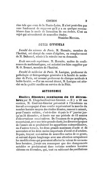 Le cosmos revue encyclopedique hebdomadaire des progres des sciences et de leurs applications aux arts et a l'industrie