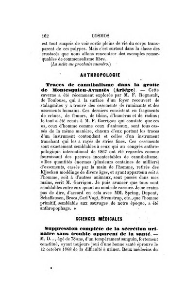 Le cosmos revue encyclopedique hebdomadaire des progres des sciences et de leurs applications aux arts et a l'industrie