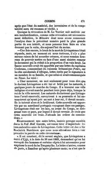 Le cosmos revue encyclopedique hebdomadaire des progres des sciences et de leurs applications aux arts et a l'industrie