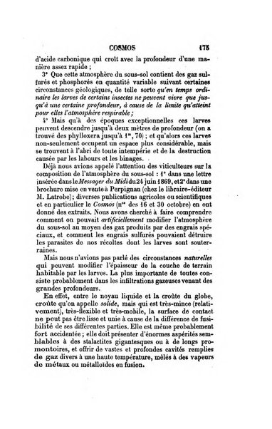 Le cosmos revue encyclopedique hebdomadaire des progres des sciences et de leurs applications aux arts et a l'industrie