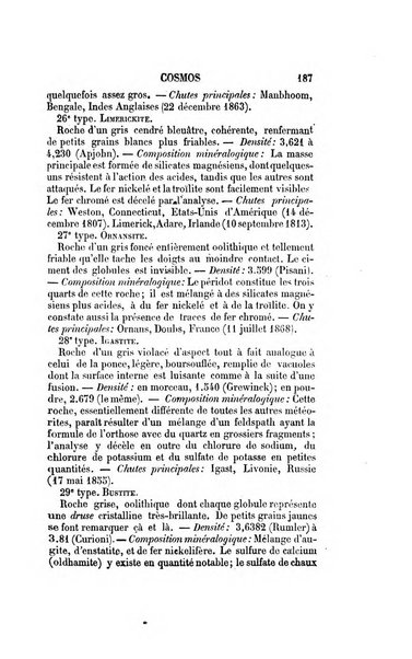 Le cosmos revue encyclopedique hebdomadaire des progres des sciences et de leurs applications aux arts et a l'industrie