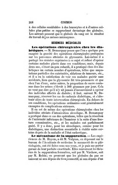 Le cosmos revue encyclopedique hebdomadaire des progres des sciences et de leurs applications aux arts et a l'industrie