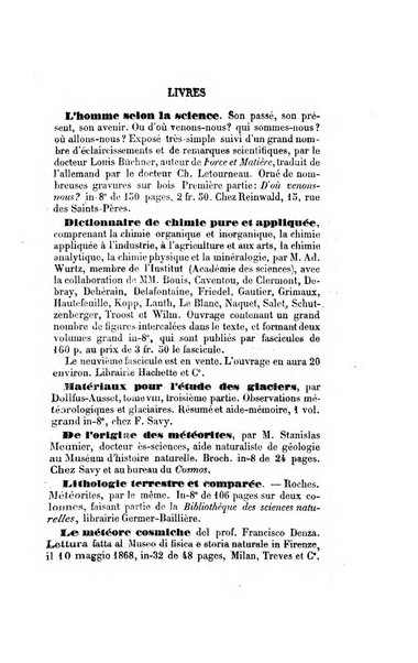 Le cosmos revue encyclopedique hebdomadaire des progres des sciences et de leurs applications aux arts et a l'industrie