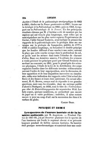 Le cosmos revue encyclopedique hebdomadaire des progres des sciences et de leurs applications aux arts et a l'industrie