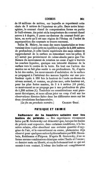 Le cosmos revue encyclopedique hebdomadaire des progres des sciences et de leurs applications aux arts et a l'industrie