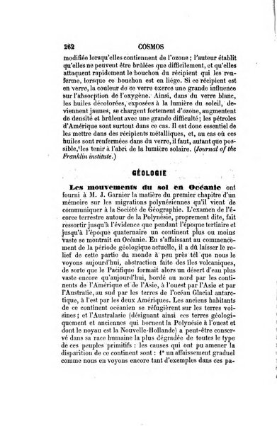 Le cosmos revue encyclopedique hebdomadaire des progres des sciences et de leurs applications aux arts et a l'industrie