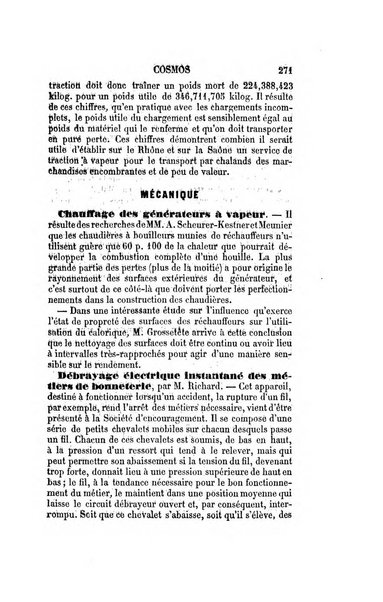 Le cosmos revue encyclopedique hebdomadaire des progres des sciences et de leurs applications aux arts et a l'industrie