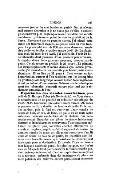 Le cosmos revue encyclopedique hebdomadaire des progres des sciences et de leurs applications aux arts et a l'industrie