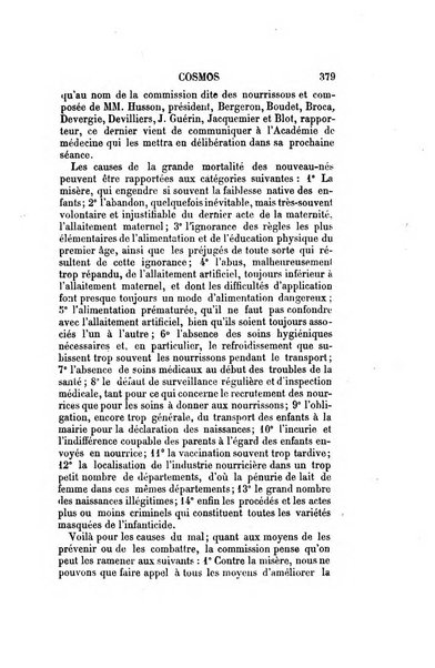 Le cosmos revue encyclopedique hebdomadaire des progres des sciences et de leurs applications aux arts et a l'industrie