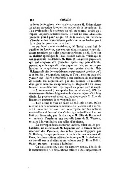 Le cosmos revue encyclopedique hebdomadaire des progres des sciences et de leurs applications aux arts et a l'industrie