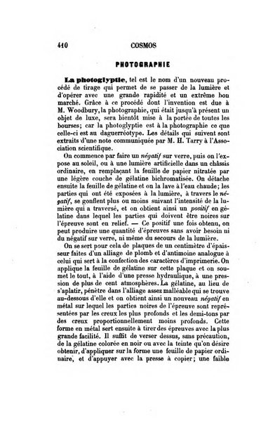 Le cosmos revue encyclopedique hebdomadaire des progres des sciences et de leurs applications aux arts et a l'industrie