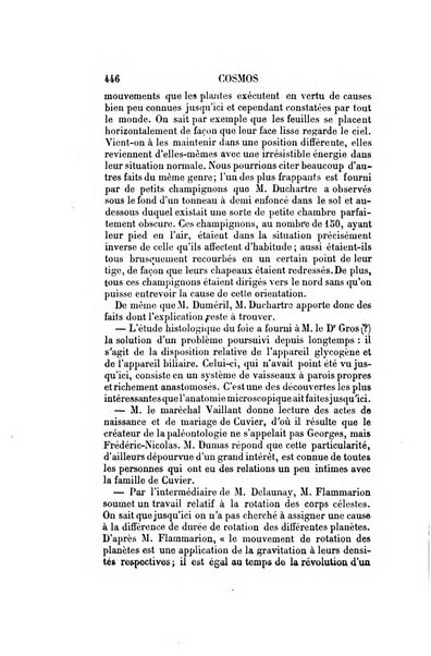 Le cosmos revue encyclopedique hebdomadaire des progres des sciences et de leurs applications aux arts et a l'industrie