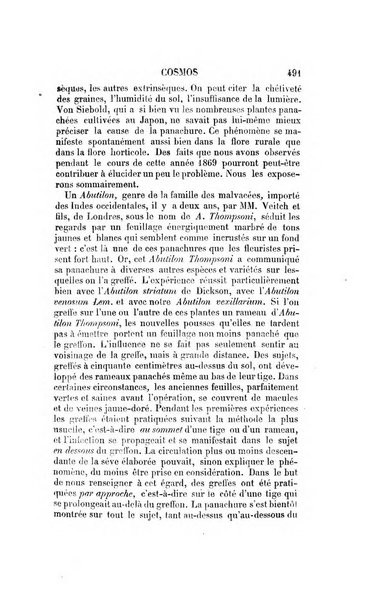 Le cosmos revue encyclopedique hebdomadaire des progres des sciences et de leurs applications aux arts et a l'industrie