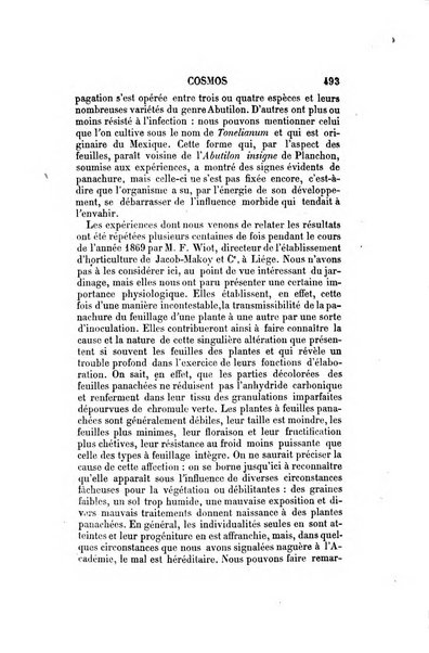 Le cosmos revue encyclopedique hebdomadaire des progres des sciences et de leurs applications aux arts et a l'industrie