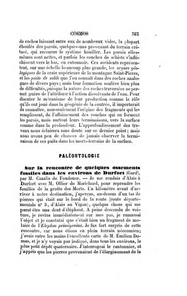 Le cosmos revue encyclopedique hebdomadaire des progres des sciences et de leurs applications aux arts et a l'industrie