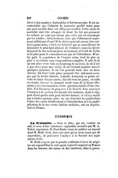 Le cosmos revue encyclopedique hebdomadaire des progres des sciences et de leurs applications aux arts et a l'industrie