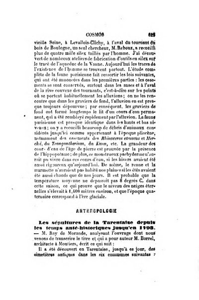 Le cosmos revue encyclopedique hebdomadaire des progres des sciences et de leurs applications aux arts et a l'industrie