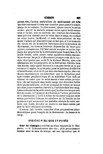 Le cosmos revue encyclopedique hebdomadaire des progres des sciences et de leurs applications aux arts et a l'industrie