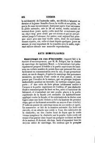 Le cosmos revue encyclopedique hebdomadaire des progres des sciences et de leurs applications aux arts et a l'industrie