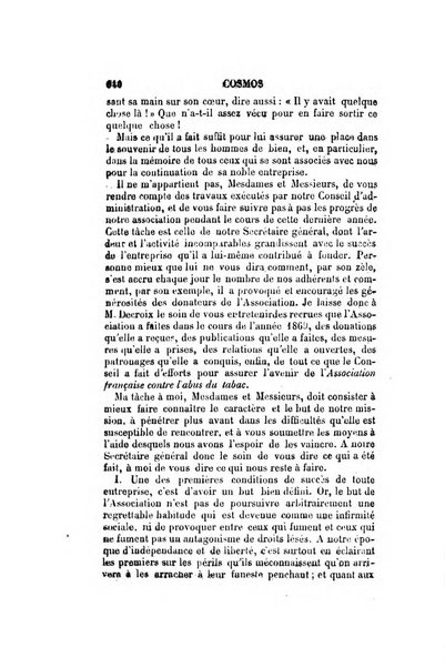 Le cosmos revue encyclopedique hebdomadaire des progres des sciences et de leurs applications aux arts et a l'industrie