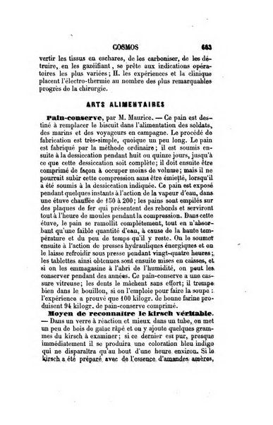 Le cosmos revue encyclopedique hebdomadaire des progres des sciences et de leurs applications aux arts et a l'industrie