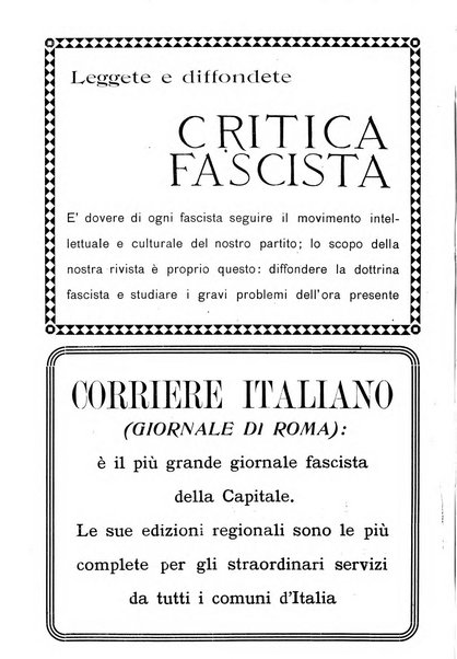 Critica fascista rivista quindicinale del fascismo diretta da Giuseppe Bottai