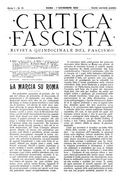 Critica fascista rivista quindicinale del fascismo diretta da Giuseppe Bottai