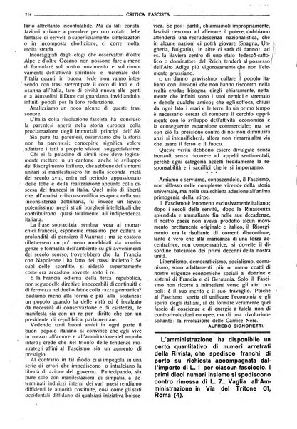 Critica fascista rivista quindicinale del fascismo diretta da Giuseppe Bottai