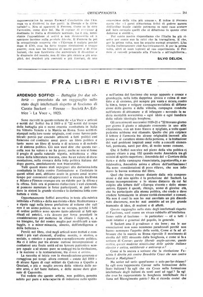 Critica fascista rivista quindicinale del fascismo diretta da Giuseppe Bottai