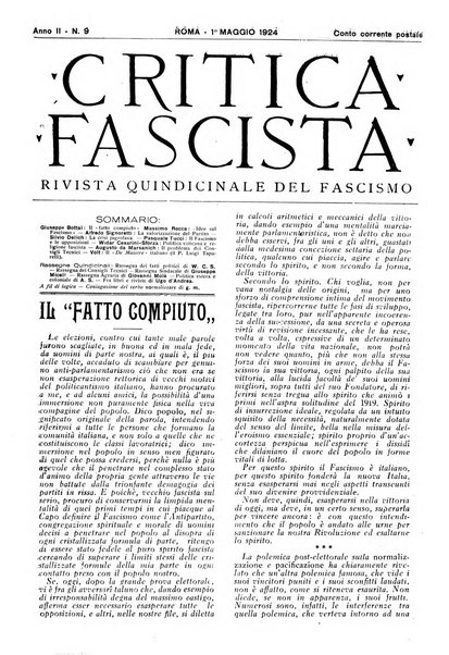 Critica fascista rivista quindicinale del fascismo diretta da Giuseppe Bottai