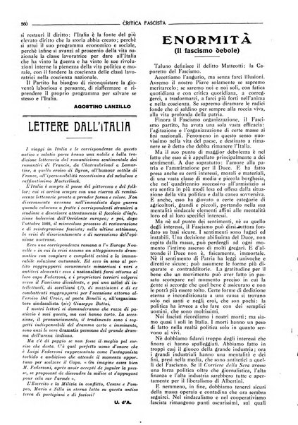 Critica fascista rivista quindicinale del fascismo diretta da Giuseppe Bottai