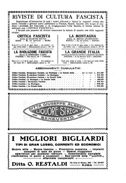 Critica fascista rivista quindicinale del fascismo diretta da Giuseppe Bottai