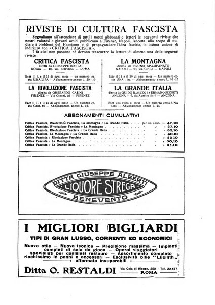 Critica fascista rivista quindicinale del fascismo diretta da Giuseppe Bottai