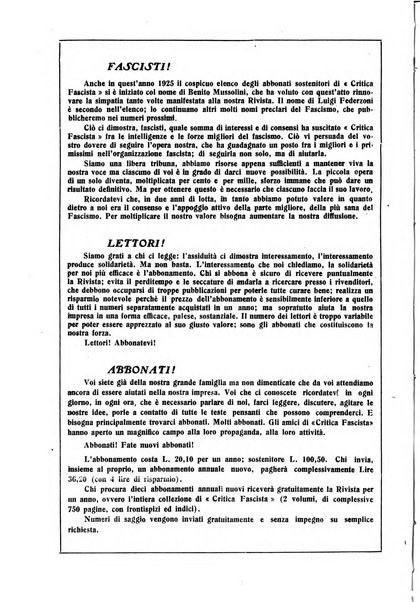 Critica fascista rivista quindicinale del fascismo diretta da Giuseppe Bottai