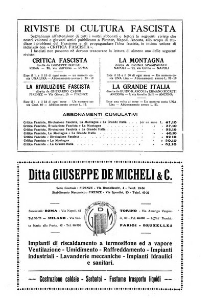 Critica fascista rivista quindicinale del fascismo diretta da Giuseppe Bottai