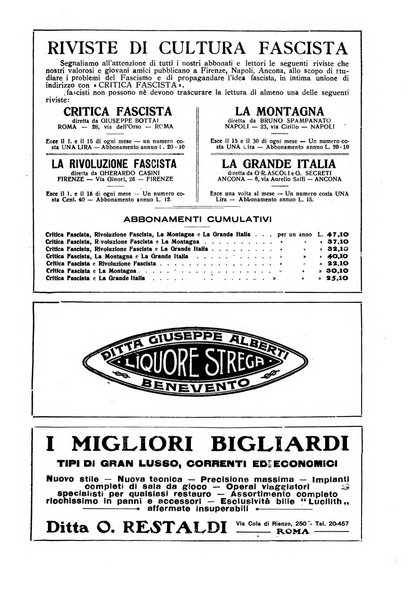 Critica fascista rivista quindicinale del fascismo diretta da Giuseppe Bottai