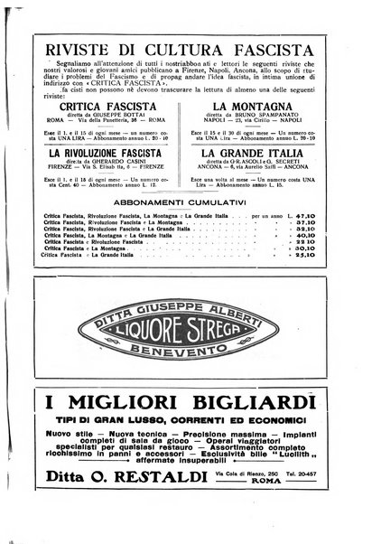 Critica fascista rivista quindicinale del fascismo diretta da Giuseppe Bottai