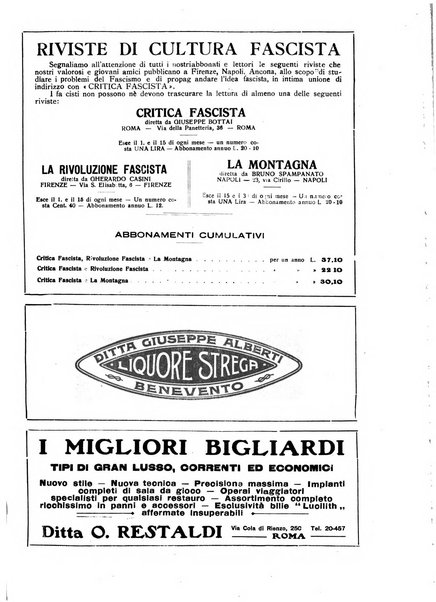 Critica fascista rivista quindicinale del fascismo diretta da Giuseppe Bottai