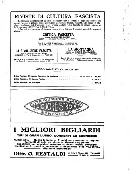 Critica fascista rivista quindicinale del fascismo diretta da Giuseppe Bottai