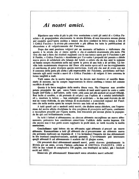 Critica fascista rivista quindicinale del fascismo diretta da Giuseppe Bottai