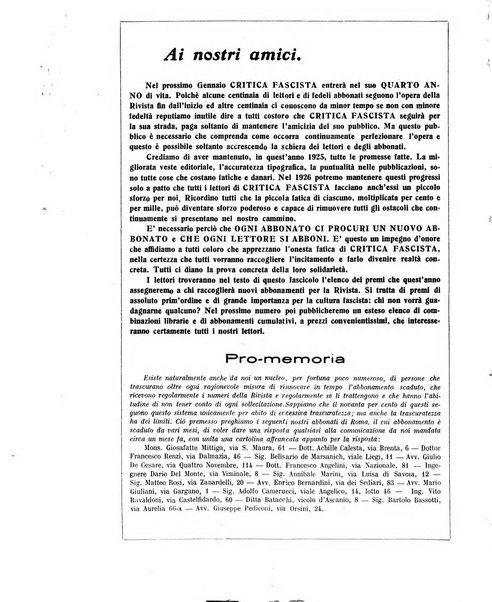 Critica fascista rivista quindicinale del fascismo diretta da Giuseppe Bottai