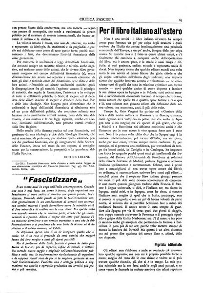 Critica fascista rivista quindicinale del fascismo diretta da Giuseppe Bottai